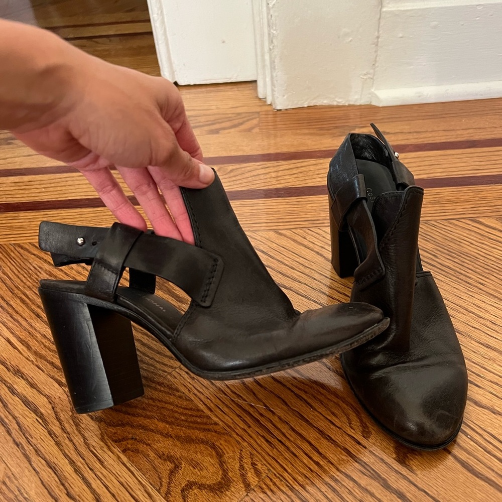 costume national heeled mules